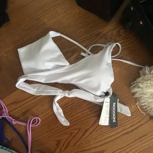 white wrap bikini